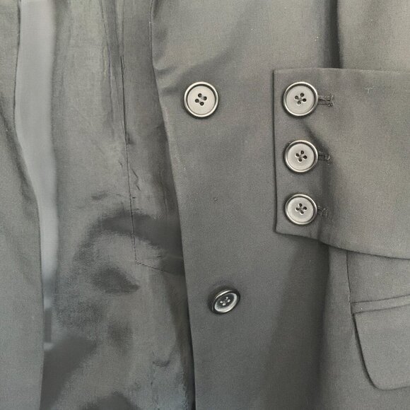 Karl Lagerfeld Black Tailored Blazer With Military Button Detail Size Medium - Picture 6 of 6